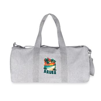 Aruba Sandstrand und Palmen - Recycelte Canvas-Sporttasche von Stanley/Stella - Grau meliert - Vorne