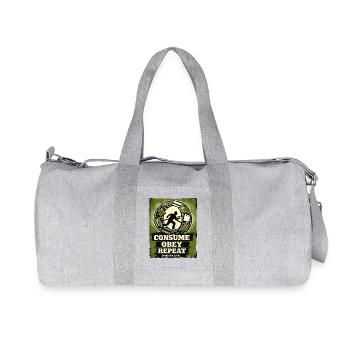 Motif de l’art de rue du cycle de consommation - Sac de sport en toile recyclée Stanley/Stella - gris chiné - Devant