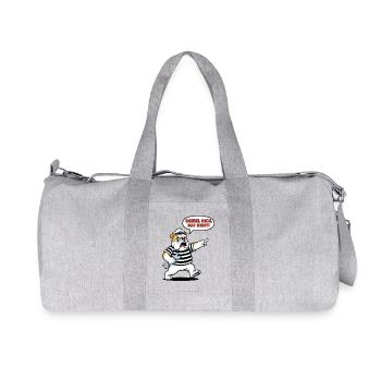 Sabbel nich, dat geiht! Bulldogge Handwerker - Recycelte Canvas-Sporttasche von Stanley/Stella - Grau meliert - Vorne