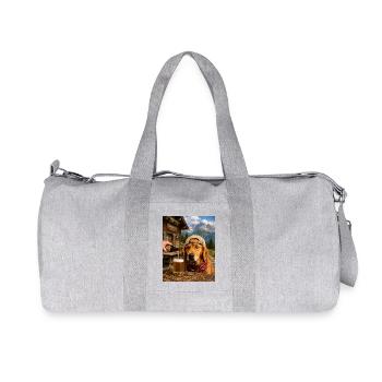 Hund Bier Outfit für Wanderung Berge Alpen  - Recycelte Canvas-Sporttasche von Stanley/Stella - Grau meliert - Vorne