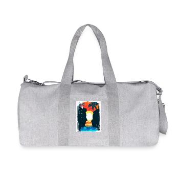 Tropischer Sonnenuntergangsliebhaber - Recycelte Canvas-Sporttasche von Stanley/Stella - Grau meliert - Vorne