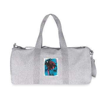 Palmen im Neon-Sonnenuntergang - Recycelte Canvas-Sporttasche von Stanley/Stella - Grau meliert - Vorne