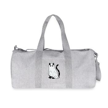 Halloween Katze Gespenst - Recycelte Canvas-Sporttasche von Stanley/Stella - Grau meliert - Vorne