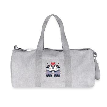 Couple de chèvres coeur - Sac de sport en toile recyclée Stanley/Stella - gris chiné - Devant