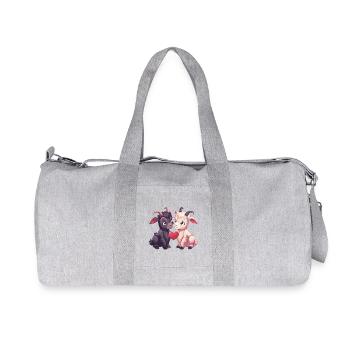 Goat Heart Valentine's Day - Recycled Canvas Sports Bag by Stanley/Stella - heather grey - Front