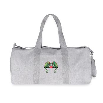 Chameleon Paar Valentinstag - Recycelte Canvas-Sporttasche von Stanley/Stella - Grau meliert - Vorne