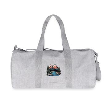 Mountains Outdoor Landscape - Recycled Canvas Sports Bag by Stanley/Stella - heather grey - Front