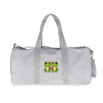 Frosch Paar Herz - Recycelte Canvas-Sporttasche von Stanley/Stella - Grau meliert - Vorne