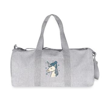 Winterliches Einhorn mit Mütze - Recycelte Canvas-Sporttasche von Stanley/Stella - Grau meliert - Vorne
