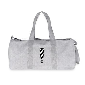 Black & White Spiral Stripes - Recycled Canvas Sports Bag by Stanley/Stella - heather grey - Front
