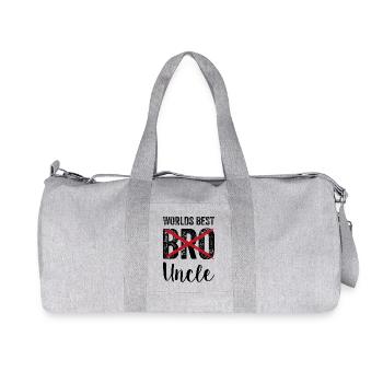 WORLDS BEST UNCLE Lustiges Geschenk Bruder Baby - Recycelte Canvas-Sporttasche von Stanley/Stella - Grau meliert - Vorne