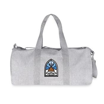 Holy shit stained glass church funny poop meme - Recycled Canvas Sports Bag by Stanley/Stella - heather grey - Front