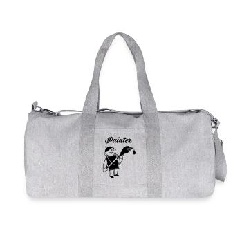 Peindre comme pot de peinture et bouchon avec un gros pinceau - Sac de sport en toile recyclée Stanley/Stella - gris chiné - Devant