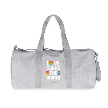 Pride Month LGBT - Liebe dreht die Welt - Recycelte Canvas-Sporttasche von Stanley/Stella - Grau meliert - Vorne