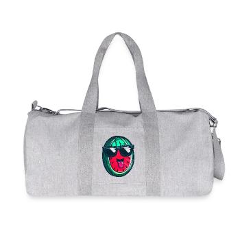 Cool watermelon with sunglasses - Kawaii Somme - Recycled Canvas Sports Bag by Stanley/Stella - heather grey - Front