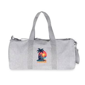 Skeleton beach, skull, skull summer humor - Recycled Canvas Sports Bag by Stanley/Stella - heather grey - Front