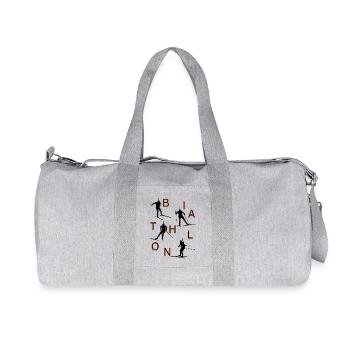Biathlon Fan Apparel - Bold Winter Sports Graphic - Recycled Canvas Sports Bag by Stanley/Stella - heather grey - Front