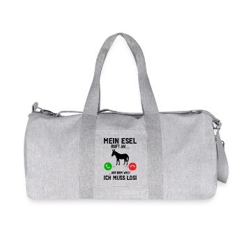 My donkey is calling, I have to go! - Recycled Canvas Sports Bag by Stanley/Stella - heather grey - Front