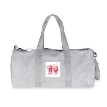 Schleife Seide Band Geschenk - Recycelte Canvas-Sporttasche von Stanley/Stella - Grau meliert - Vorne
