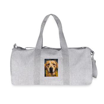Peinture de chien Portrait Cadeau - Sac de sport en toile recyclée Stanley/Stella - gris chiné - Devant