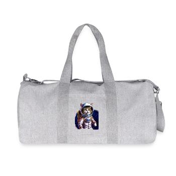 Chat astronaute Cadeau Espace - Sac de sport en toile recyclée Stanley/Stella - gris chiné - Devant