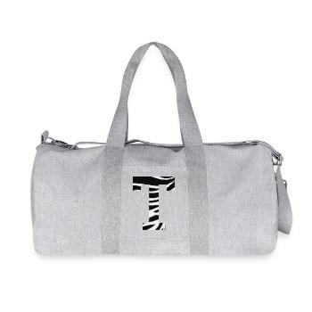 Lettre t zèbre - Sac de sport en toile recyclée Stanley/Stella - gris chiné - Devant