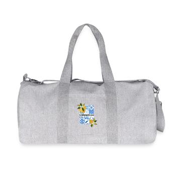 Limoncello – Motif agrumes et azulejo - Sac de sport en toile recyclée Stanley/Stella - gris chiné - Devant
