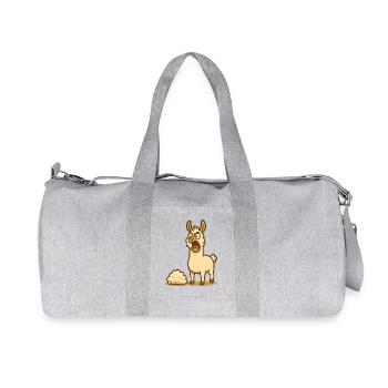 Illustration humoristique de lama - Sac de sport en toile recyclée Stanley/Stella - gris chiné - Devant