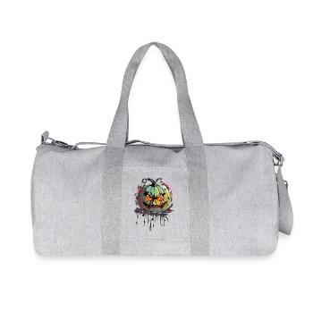 Halloween Kuerbis - Recycelte Canvas-Sporttasche von Stanley/Stella - Grau meliert - Vorne