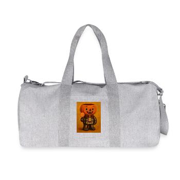 Halloween Pumpkin Spooky Costume Gift - Recycled Canvas Sports Bag by Stanley/Stella - heather grey - Front