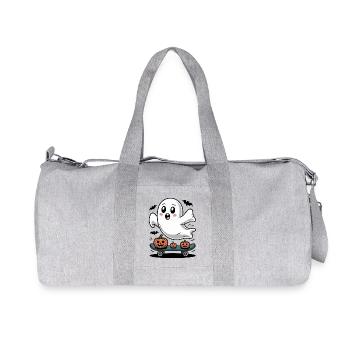Ghost on Halloween skateboard - Recycled Canvas Sports Bag by Stanley/Stella - heather grey - Front