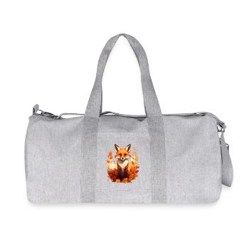 Fuch im Herbst - Recycelte Canvas-Sporttasche von Stanley/Stella - Grau meliert - Vorne