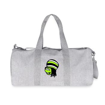 grenouille Reggae musique Rasta cheveux chapeau Jamaïque Fun - Sac de sport en toile recyclée Stanley/Stella - gris chiné - Devant