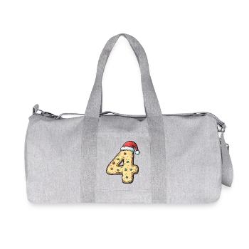 4 Number Cookie Christmas - Recycled Canvas Sports Bag by Stanley/Stella - heather grey - Front