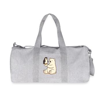 The friendship between polar bear and penguin - Recycled Canvas Sports Bag by Stanley/Stella - heather grey - Front