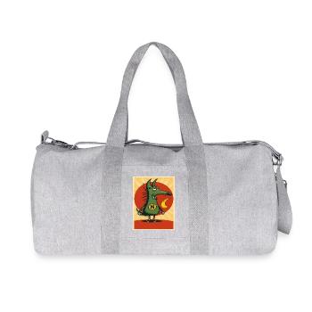 Green Moon Cartoon Type - Recycled Canvas Sports Bag by Stanley/Stella - heather grey - Front