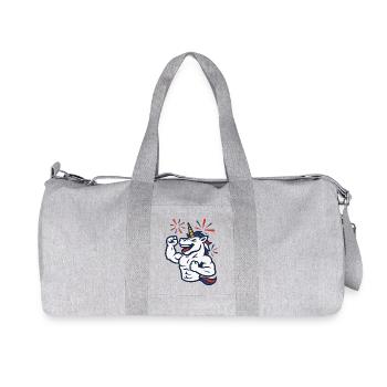 Fête, arène unicorne, mascotte, célébration, pouvoir amusant - Sac de sport en toile recyclée Stanley/Stella - gris chiné - Devant