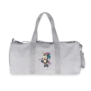 Cornemuses Licorne Colorées - Sac de sport en toile recyclée Stanley/Stella - gris chiné - Devant