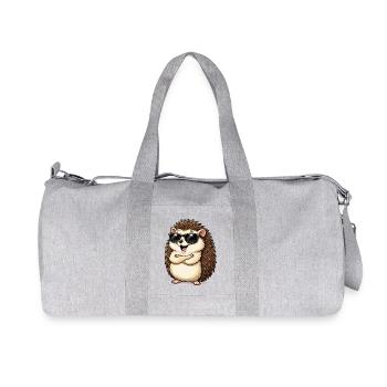 Igel mit Sonnenbrille - Recycelte Canvas-Sporttasche von Stanley/Stella - Grau meliert - Vorne