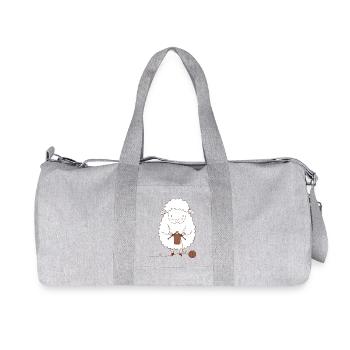 Sheep Knitter Wool and Needles - Recycled Canvas Sports Bag by Stanley/Stella - heather grey - Front