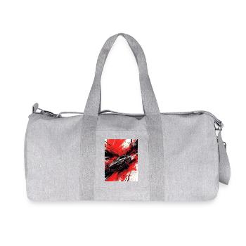 Japon Rouge Noir frénétique - Sac de sport en toile recyclée Stanley/Stella - gris chiné - Devant