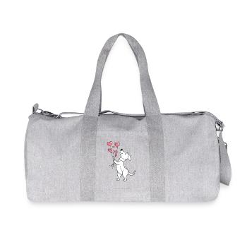 Chien avec des ballons en forme de cœur pour la Saint-Valentin - Sac de sport en toile recyclée Stanley/Stella - gris chiné - Devant