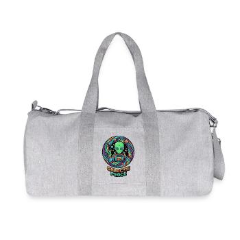 Galactic Peace Greeting Alien Peace Sign - Recycled Canvas Sports Bag by Stanley/Stella - heather grey - Front