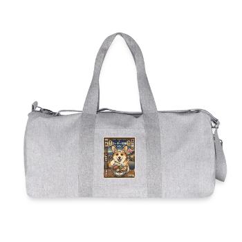 Corgi Ramen Festival - Recycled Canvas Sports Bag by Stanley/Stella - heather grey - Front