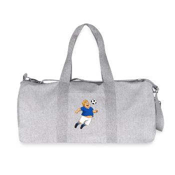 Fußballspieler springt  zum Ball - Recycelte Canvas-Sporttasche von Stanley/Stella - Grau meliert - Vorne