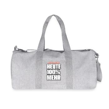 Ich Mache Heute 100% Nichts Mehr - Recycelte Canvas-Sporttasche von Stanley/Stella - Grau meliert - Vorne