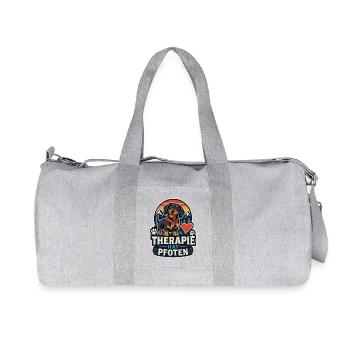 Therapie hat Pfoten – Dackel - Recycelte Canvas-Sporttasche von Stanley/Stella - Grau meliert - Vorne