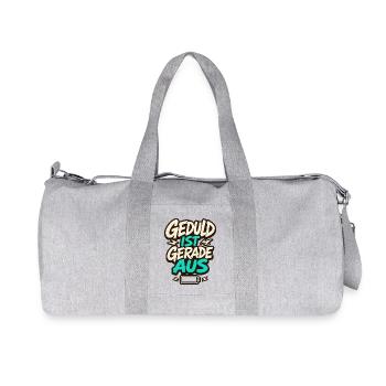 GEDULD IST GERADE AUS - Recycelte Canvas-Sporttasche von Stanley/Stella - Grau meliert - Vorne