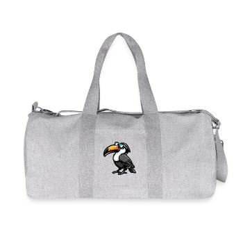 Toucan Bird Cool Comic - Recycled Canvas Sports Bag by Stanley/Stella - heather grey - Front
