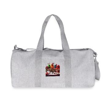 Humorous Monster Christmas Scene - Recycled Canvas Sports Bag by Stanley/Stella - heather grey - Front